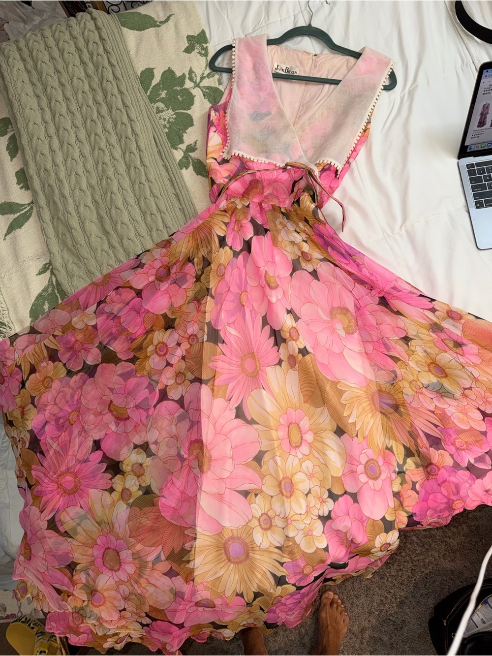 Vintage-1960’s Jack Bryan Long Dress onstage Jack Bryan By Dupuis